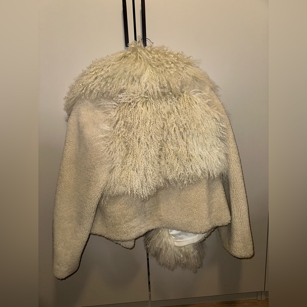 Rare Opening Ceremony Patchwork Shearling Jacket … - image 8